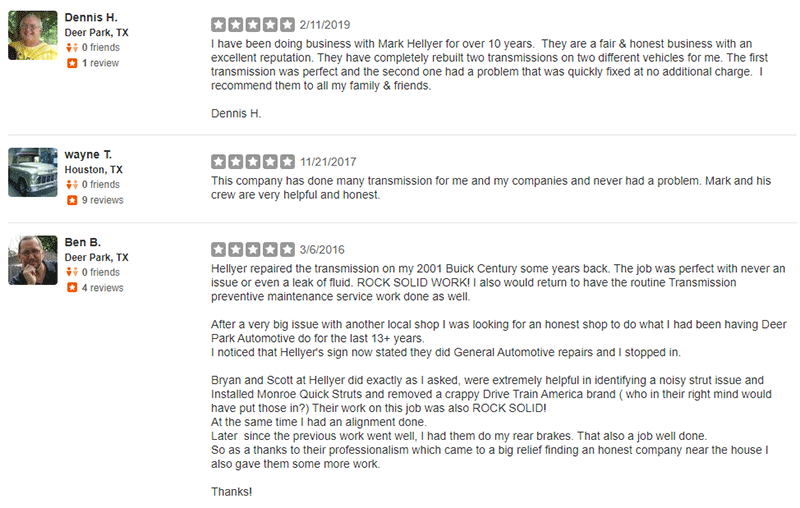 Yelp Reviews for Hellyer Transmission